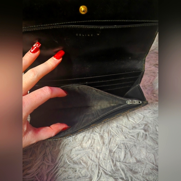 Celine Macadamia Brown & Black Signiture Long Wallet (EUC)(SEE PICS) - Picture 6 of 7